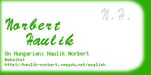 norbert haulik business card
